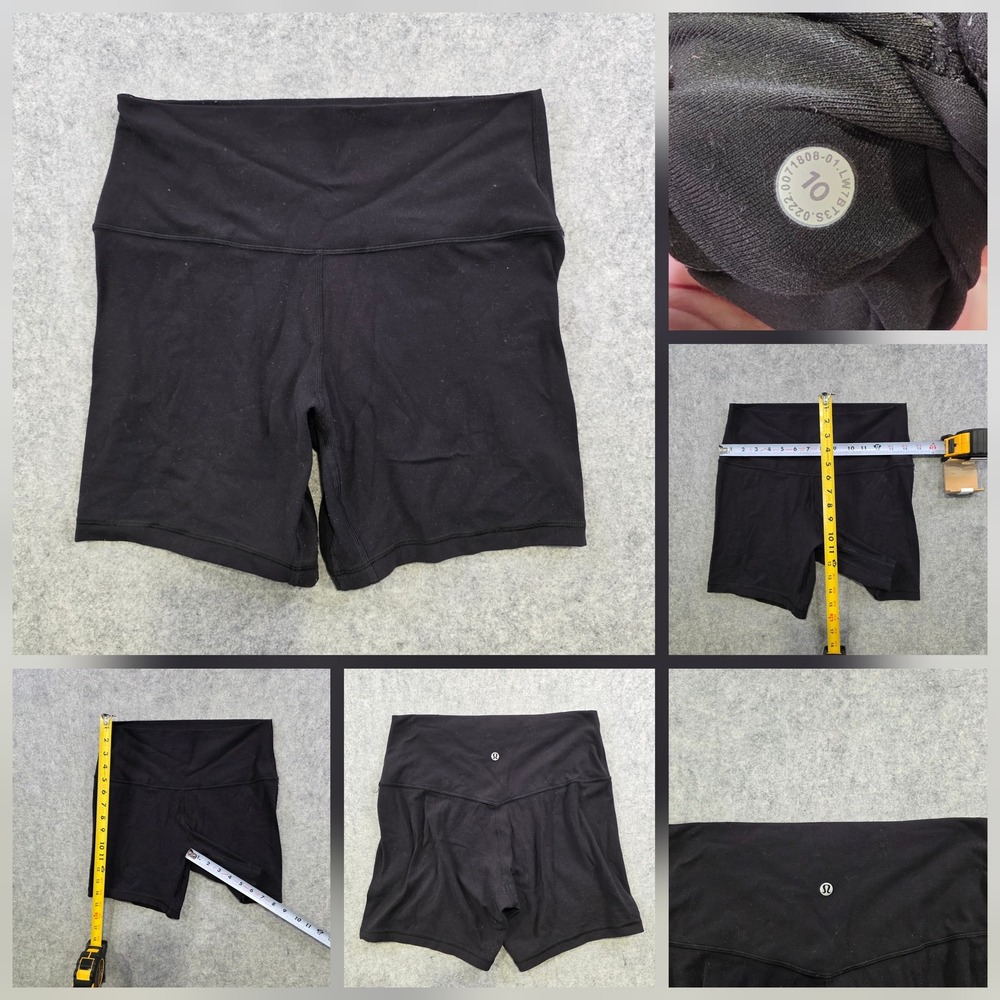 Lululemon Align 6" Biker Shorts Womens 10 Black High Rise Yoga Athletic Gym
